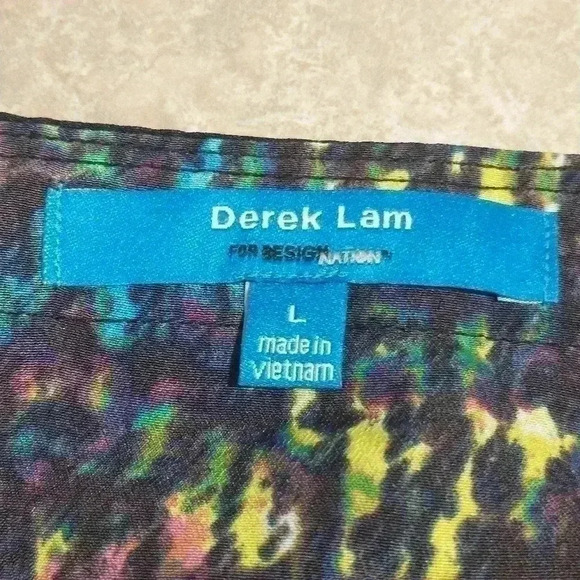 Derek Lam women's Large multicolor sleeveless halter top lightweight - Picture 5 of 6